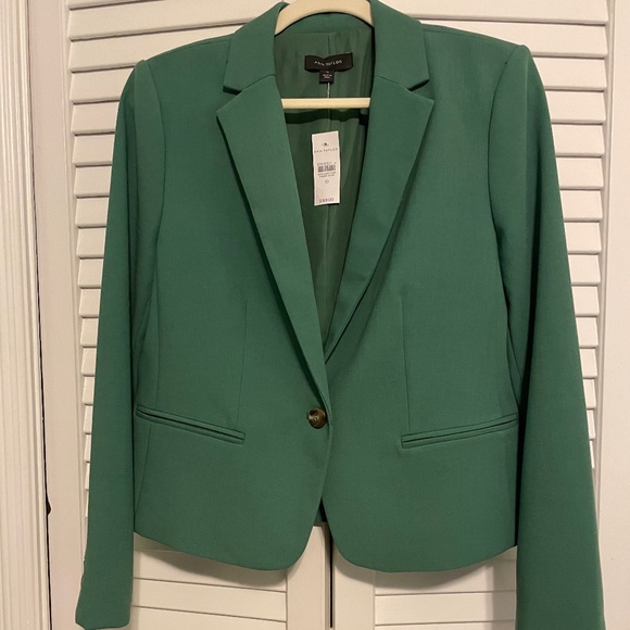 NWT Ann Taylor Green Jacket Blazer Fully Lined Size 10 - Picture 1 of 5